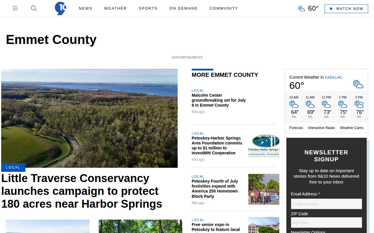 Emmet County crime-news record source, 9 and 10 News topic page